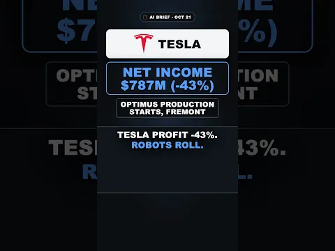 Today's Top 5 AI Stories in 60 Seconds: Tesla Profit -43% as Optimus Ships, Meta $35B Capex, OpenAI