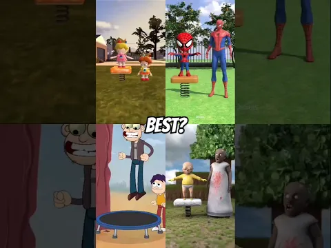 Trampoline Fail #animation #babypeach #memes #supermario #trending #spiderman #cartoon #shorts
