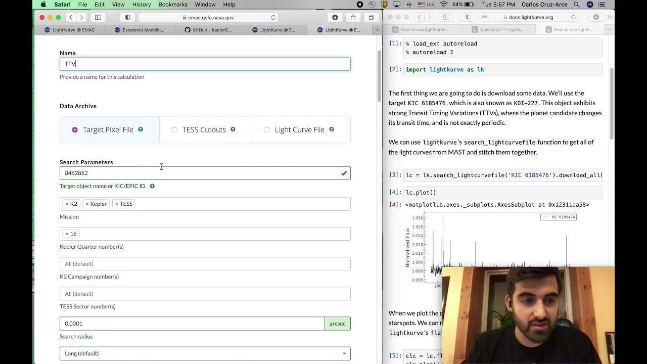 How to Use the Lightkurve Web Interface for Exoplanet Data Analysis