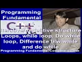 While loop Do while loop Difference between while and do while loop programming fundamental L15