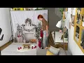 Simply set up a Christmas backdrop