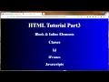 HTML Tutorial for Beginners Part-3 Class Id Iframes Javascript Block and Inline Elements