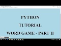PYTHON - WORD GAME