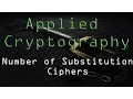 Applied Cryptography Number of Substitution Ciphers