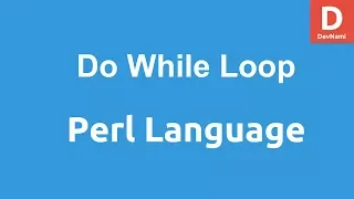 Perl Programming Do While Loop