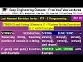 ITP C Programming Lecture - STRINGS and String Library in C String Functions in C