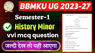 Download BBMKU UG 2023-27 Sem-1 History Minor vvi mcq Question | bbmku sem-1 History Minor paper 2024 MP3