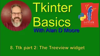 Tkinter Basics 8 Ttk part 2 - The Treeview Widget