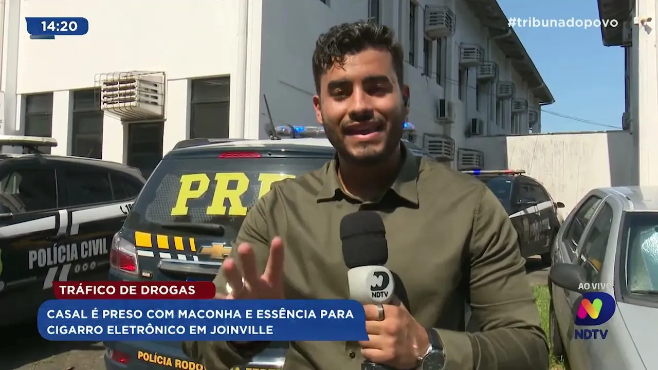 Tráfico de drogas: casal é preso com maconha e essência para cigarro eletrônico em Joinville