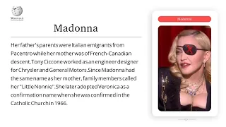 Madonna Wikipedia by Comovid AI platform