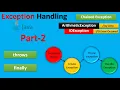 Java Exception Handling Java Object Oriented Concepts Session-12 Part-2