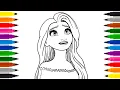 Frozen 3 Elsa Drawing Coloring Pages Let s Draw Elsa Queen