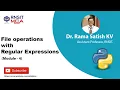 Nov 11 2020 Regular Expressions in Handling FIles