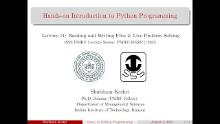 Full Python Course Lecture 11 Reading and Writing Files Live Problem Solving