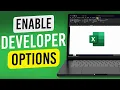 How To Enable Developer Options In Excel