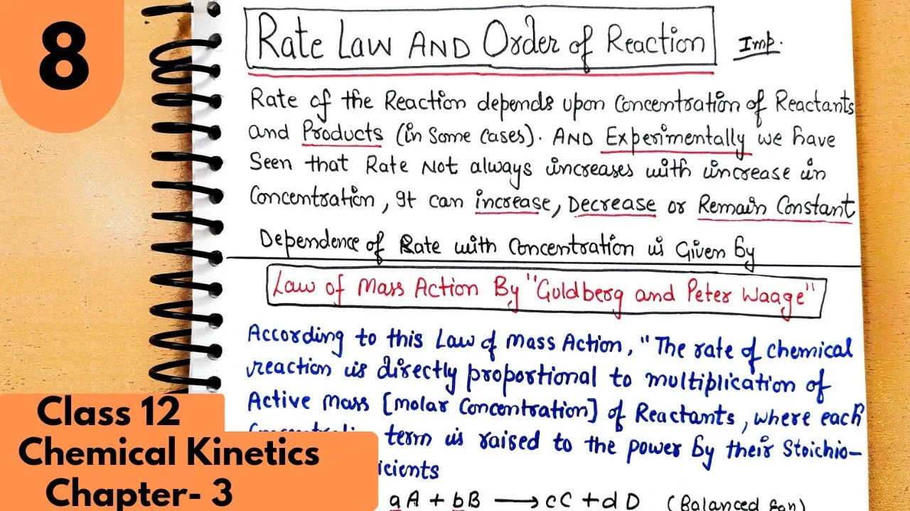 8) Rate law and Rate constant| Order of reaction| Chemical Kinetics Class12 Chemistry #class12 #neet