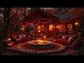 Download Lagu Gentle Fall Jazz Ambience 🍂 Fireplace Glow on the Cabin for Peaceful Relaxation and Cozy Moments