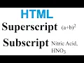 How to create Superscript Subscript in an HTML