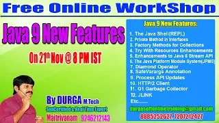 Java 9 New Features Online Training Demo by Durga Sir on 21-11-2017 8 PM
