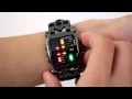Waterproof Binary Silicone Band Metal LED Watch
