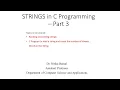 STRINGS in C Programming-Part 3