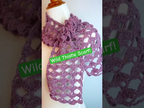 Wild Thistle Crochet Scarf! 💜 #fiberfluxcrochet