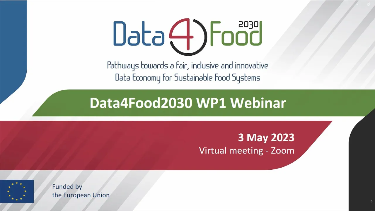 Data4Food2040 Webinar on the Conceptual Framework for the Data Economy for Food Systems