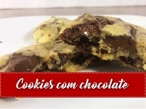 RECEITA DE COOKIES AMERICANO COM CHOCOLATE