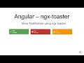 Angular - Notification Message ngx-toaster