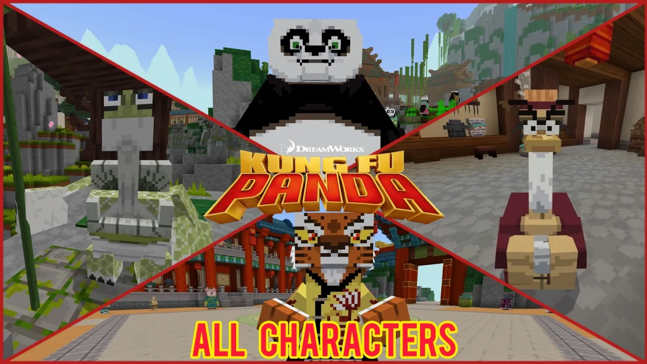 Minecraft Kung Fu Panda DLC - All Characters