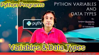 Python Programs Season - 1 Episode-4 Python Variables Data Types Hindi