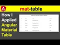 How can I implement a material table in Angular 11 Angular Material MatTableModule shivam sahu