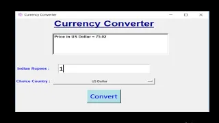 GUI currency converter python mini projects