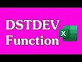 How to Use the DSTDEV Function in Excel