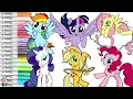 My Little Pony Coloring Book Compilation Mane 6 Rarity Twilight Sparkle Rainbow Dash Pinkie Pie