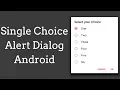 single choice AlertDialog - Alertdialog with Radio Button android
