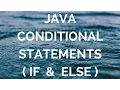 Java conditional statements if and else manohar academy