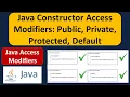 Java Constructor Access Modifiers Public Private Protected Default Java Tutorial