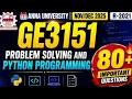 GE3151 Problem Solving and Python Programming important questions Anna University
