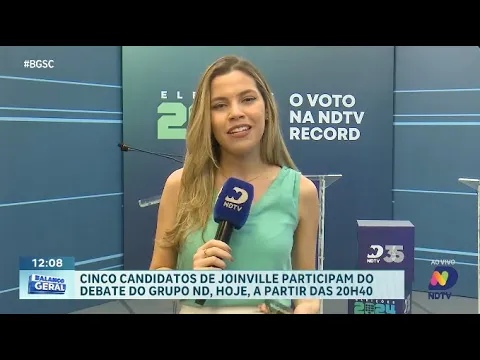 Debate NDTV em Joinville: cinco candidatos discutem futuro da cidade