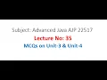 AJP Lecture-35 MCQs on Unit-3 Unit-4 Advanced Java 22517 MSBTE