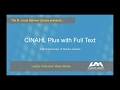 CINAHL Plus with Full Text Quick Lessons