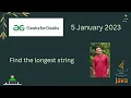 Find the longest string GFG POTD 5 Jan 2023 Solution Java