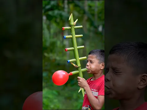 Five Colourful Balloons Creations with Bamboo #shorts #crafts