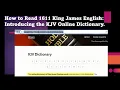 How to Read KJV English using the KJV Dictionary Online Website