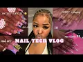 DAY IN LIFE OF AN NAIL TECH first Tokyo set new clients 400 shaping girl talk