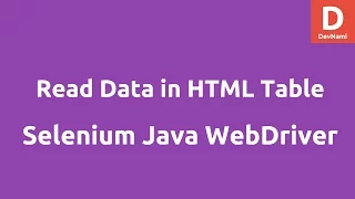 Read data in HTML Web Table Selenium WebDriver