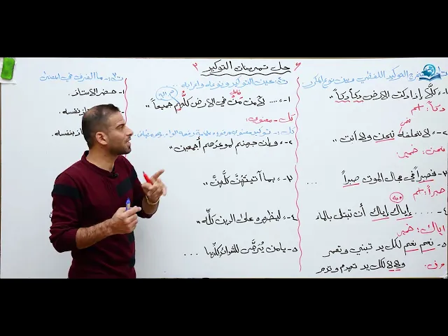 ⁣حل تمرينات التوكيد : مادة اللغة العربية للصف الخامس الاعدادي المنهج الجديد