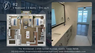B2 Two Bedroom 2 Baths 974 sq ft