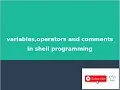 Shell Scripting Variables operators and comments Linux Tutorial for Beginners Malayalam